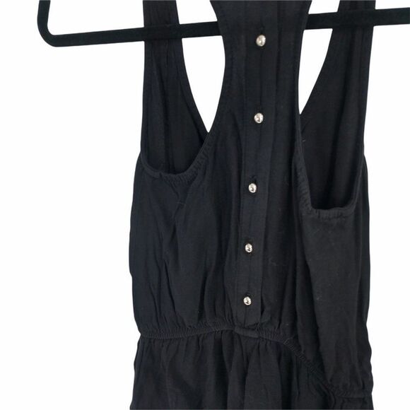 Aqua Designer Black Romper Button Shorts Sleeve XS - Picture 3 of 3